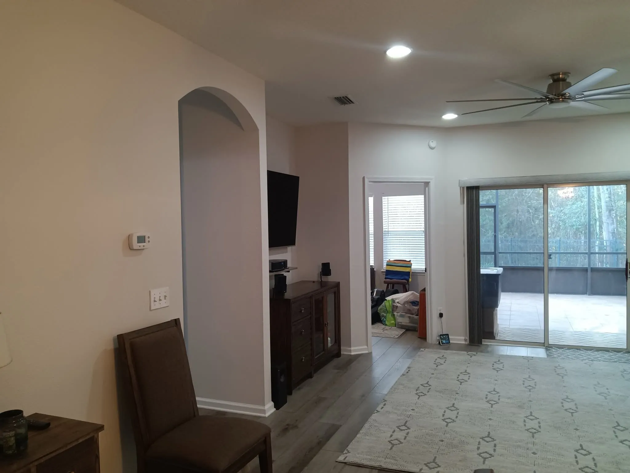 Repainted living room, walls ceiling and trim